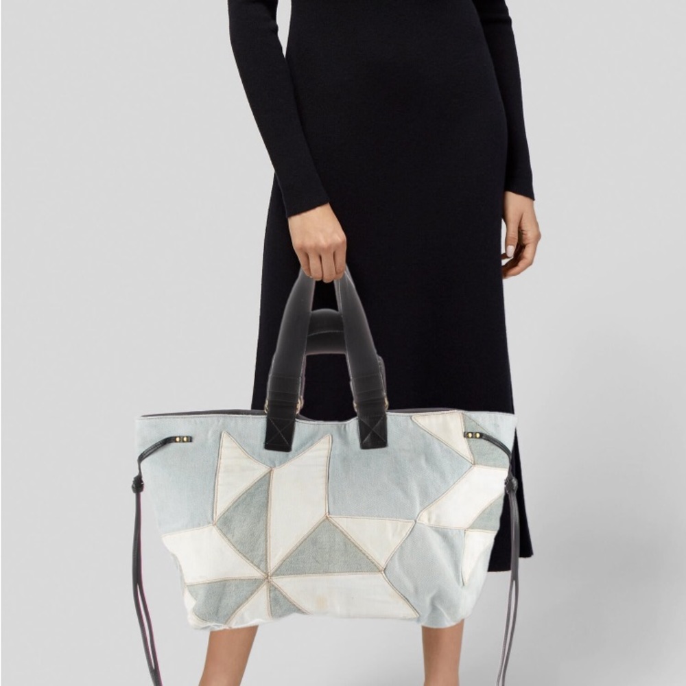 Isabel Marant Etoile “Lea”‎ Geometric Pattern Jean denim tote bag